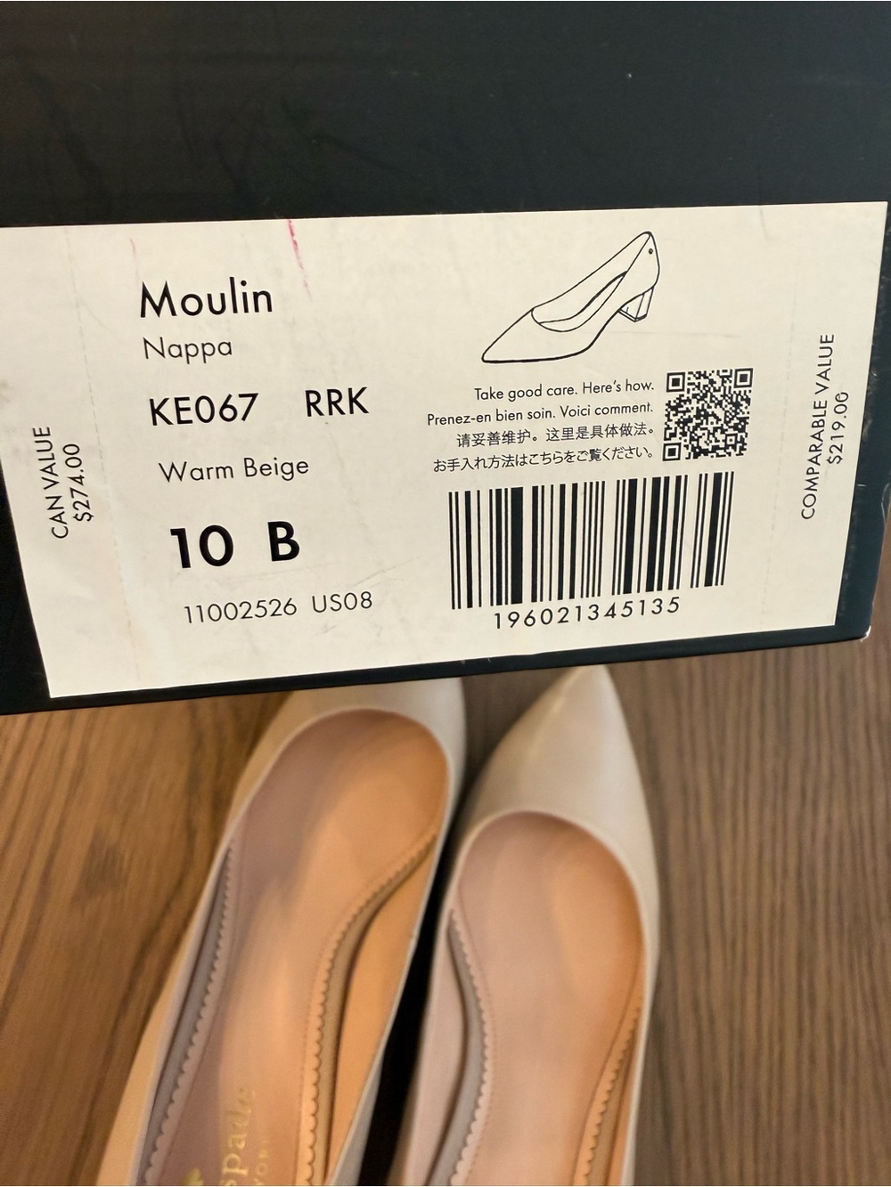 kate spade Nude/Light Cream Pointed-Toe Flats sz 10 - Picture 7 of 7